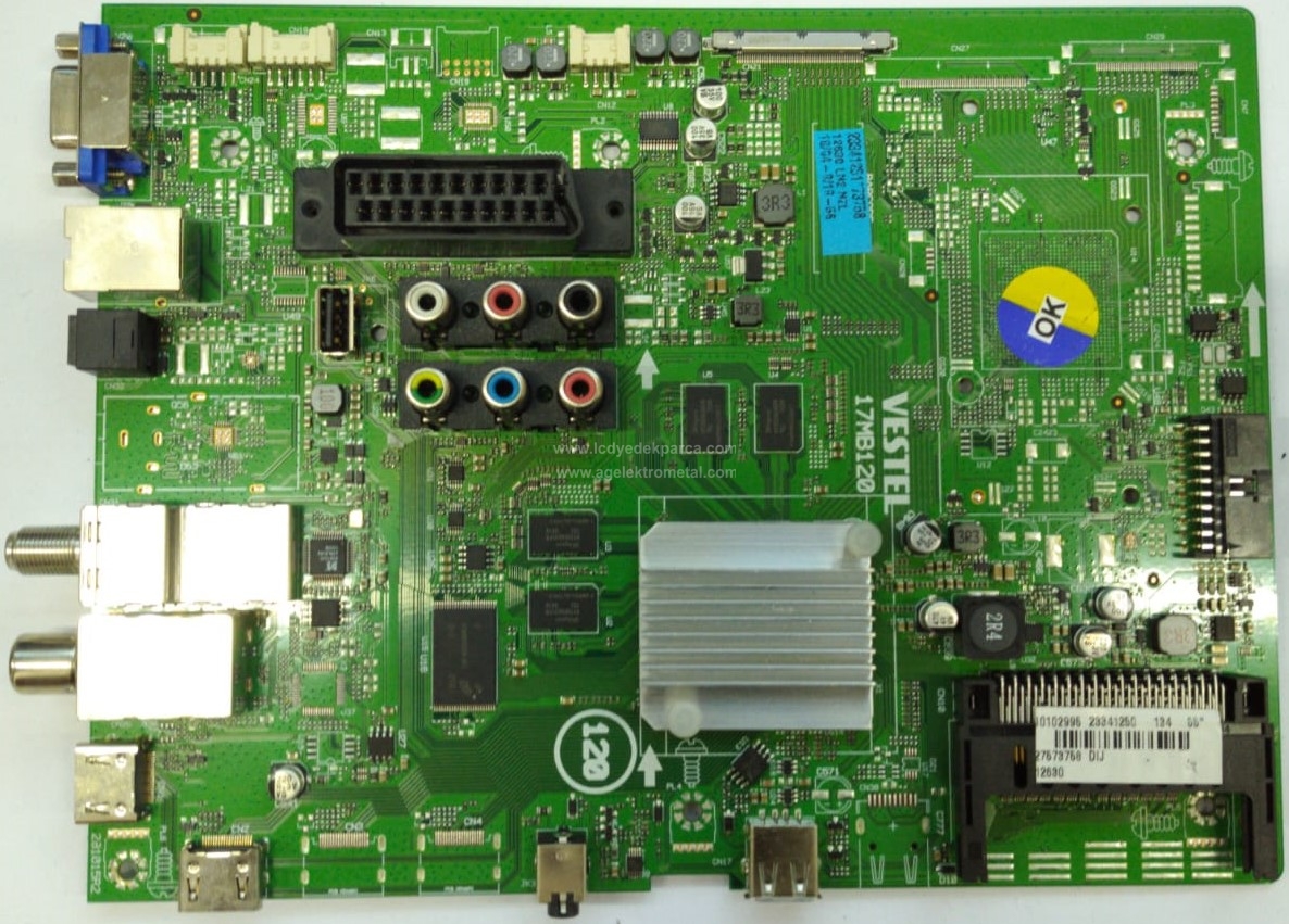 17MB120 , 23341250 , 10102995 , VESTEL , VES550QNDS 2D N11 , 55SCU9600 , Main Board , Ana Kart